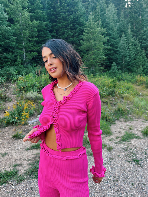 Pink Princess Ribbed Top